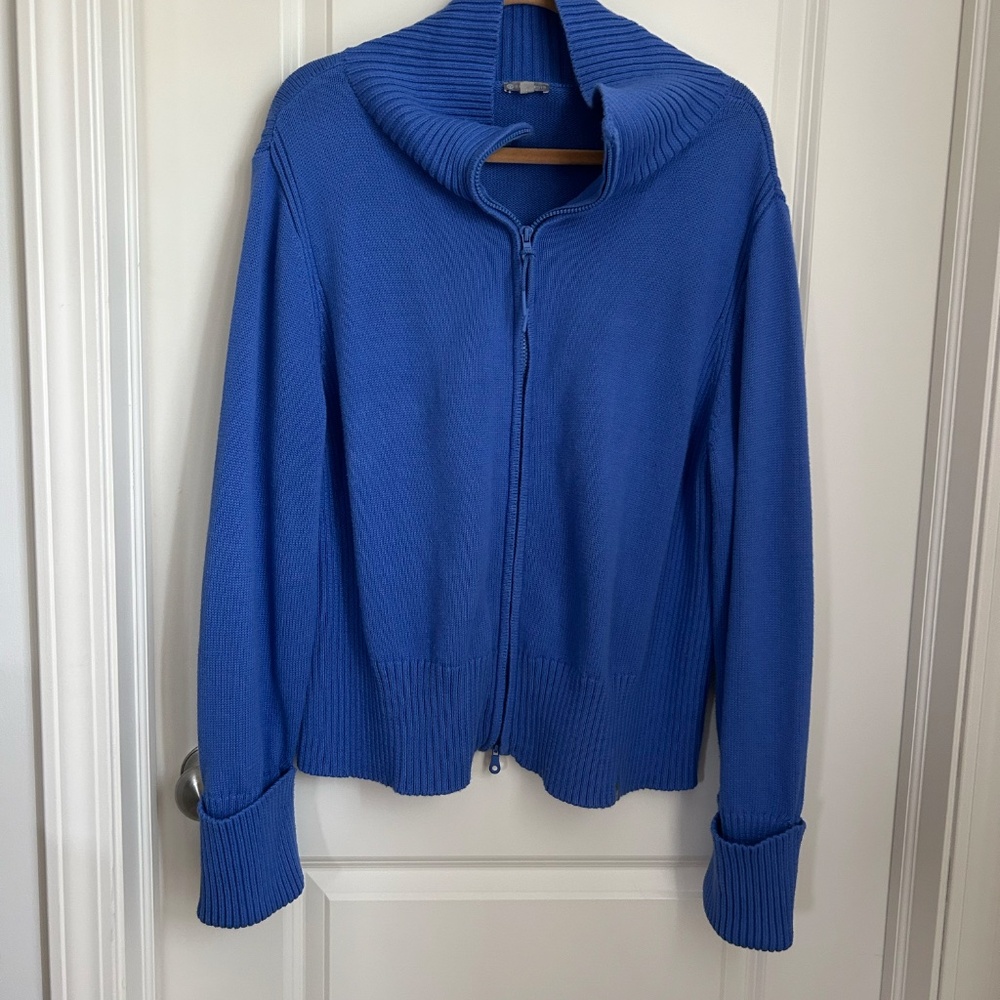 Talbots Blue Zip Up Sweater Jacket